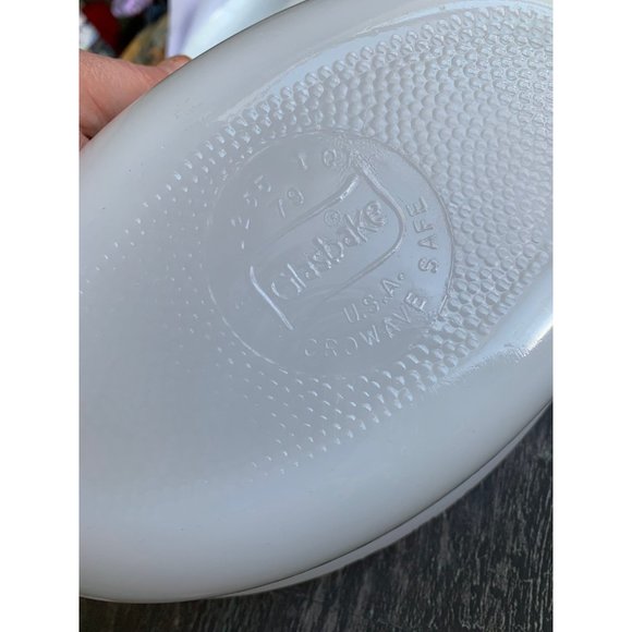 Vintage glasbake green daisy flower casserole dish - no lid - 79 - Immaculate - Picture 5 of 6